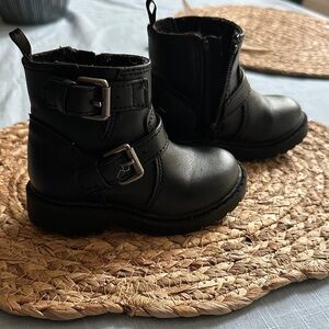 Old Navy Black Kids Boots with Buckle Detail